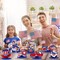 250th Anniversary Patriotic Table Centerpiece - 18 Pcs 4th of July Decorations - 1776-2026 USA Independence Day Table Decor with American Flags & Red White Blue Accents for Memorial Day